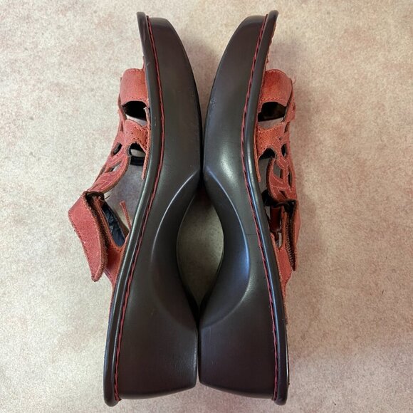 Naot Leather Adjustable Heeled Sandals in Rust - Picture 5 of 12